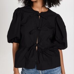 Cotton Poplin Peplum Blouse